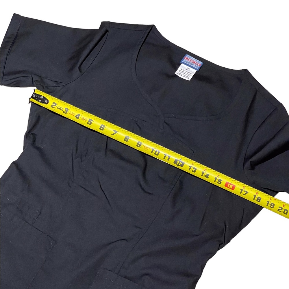 Two Cherokee scrub tops black and blue size XS New - Picture 7 of 12